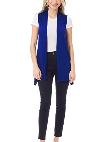 Design by Olivia Women's Sleeveless Breathable Draped Open Front Casual Cardigan Layering Long - Made in USA2