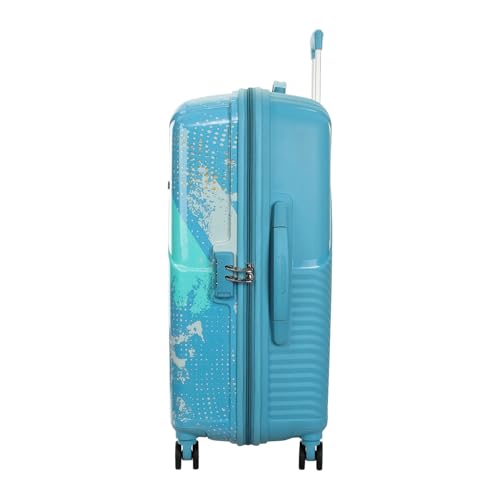 Image of Kamiliant by American Tourister ATHER|Printed Check-in Trolley Bag Large Size (79 cms) for Travel| Hard Case Polypropylene (PP) Suitcase|360 8-Wheel Spinner Luggage Trolley|Combination Lock|Sea Blue