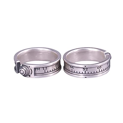 Bague couple argent 925 avec fréquence 52 Hz gravée, la vibration secrète des amoureux