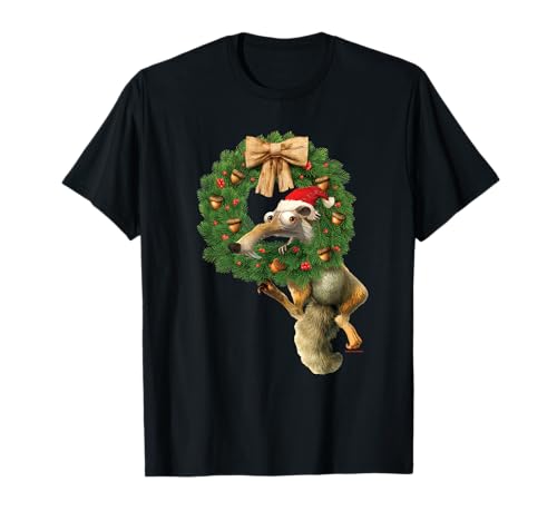 20th Century Fox Ice Age Scrat Prehistoric Christmas Holiday Acorn Wreath T-Shirt