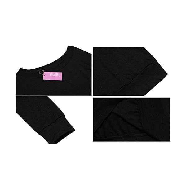 Halife-Womens-Long-Sleeve-Boat-Neck-Off-Shoulder-Blouse-Tops Halife Off Shoulder Black Blouses for Women Long Sleeve Casual (L, Black)