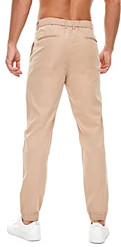 Plaid&Plain Men's Joggers Twill Joggers for Men Slim fit2