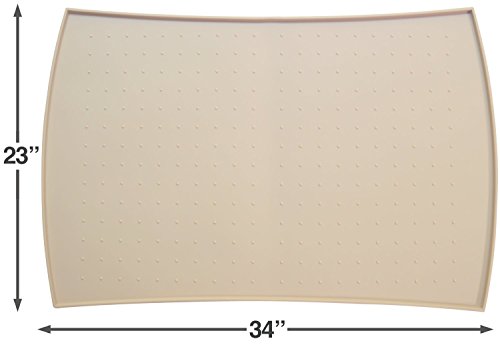 Petfusion X-Large Waterproof Dog Food Mat (Beige, 34X23). Fda Grade Silicone [Superior Hygiene, Non-Toxic]. Extra Large Dog Food Mat For Floors #TOP1