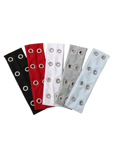 SHENHE Womens 5 Pcs Grommet Eyelet Headbands Hollow Out Y2k Goth Punk Hairbands Hair Accessory Multicolor One-Size