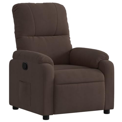 vidaXL Fauteuil Inclinable, Chaise de Relaxation, Siège avec Accoudoirs et Dossier, Fauteuil TV de Salon, Moderne, Marron Tissu Microfibre