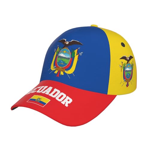 Ecuadorian Flag Baseball Cap for Men Women, Fashion Flag of Ecuador Hat Adjustable Sun Protection Visor Caps Trucker Hat Patriotic Caps