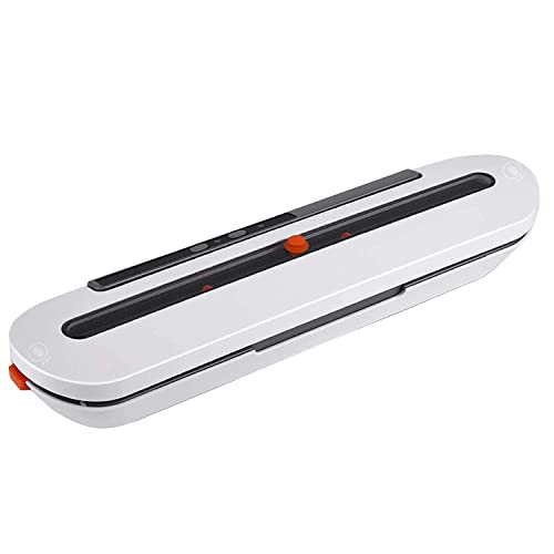 Image of ORILEY Vacuum Sealer Machine Dry & Wet Electric Automatic Kitchen Food Packaging Air Sealing with 10 Preservation Bags (80W), white (QH-02)