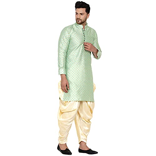 Image of Veera Paridhaan Men's Banarasi Full Sleeve Printed Long Straight Kurta