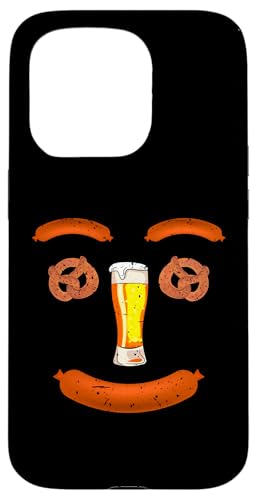 ビールプレッツェルワーストソーセージスマイル。おもしろオクトーバーフェストワースト スマホケース iPhone 15 Pro 用