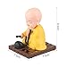 Solar Shaking Monk Ornament, ABS Solar-Powered Motion Decoration for Car, Home & Office, Red/Blue/Yellow Color Options, 9. x 7. x 7. cm Shaking Figurine(Yellow)