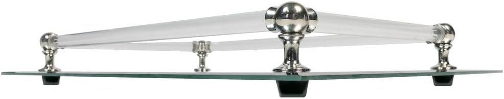Spiegeltablett rechteckig mit edler Umrahmung Länge ca. 37 cm Breite ca. 25 cm Silber/transparent