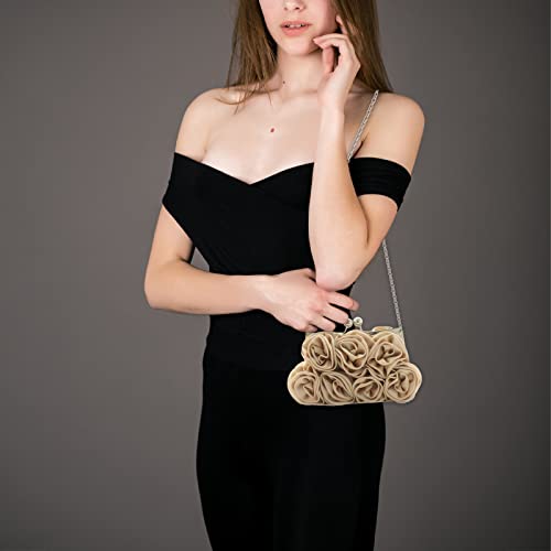 JAMBHALA Women Evening Clutch Bag Satin Purses with Detachable Strap for Wedding, Party, Prom - Image 6