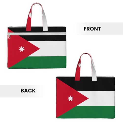 Jordanian Flag Canvas Document Bag Briefcase For Professionals And Executives3