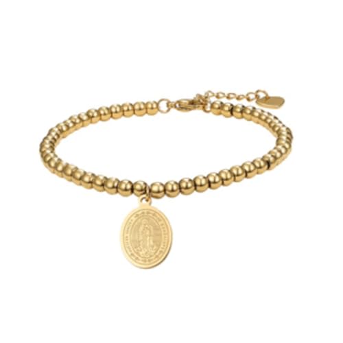 Médaille Vierge Marie or Flongo, bracelet chrétien de protection aux finitions soignées