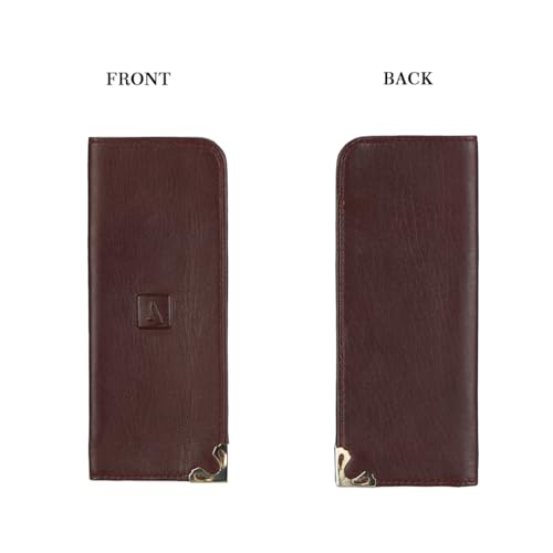 Image of Full Grain Genuine Leather Spectacles Soft Shell Case for Men and Women