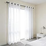 GUOJUN Stores Gardinen 140 x 230 cm Weihnachten Dekoration, mit Ösen Vorhang Halbtransparent für...