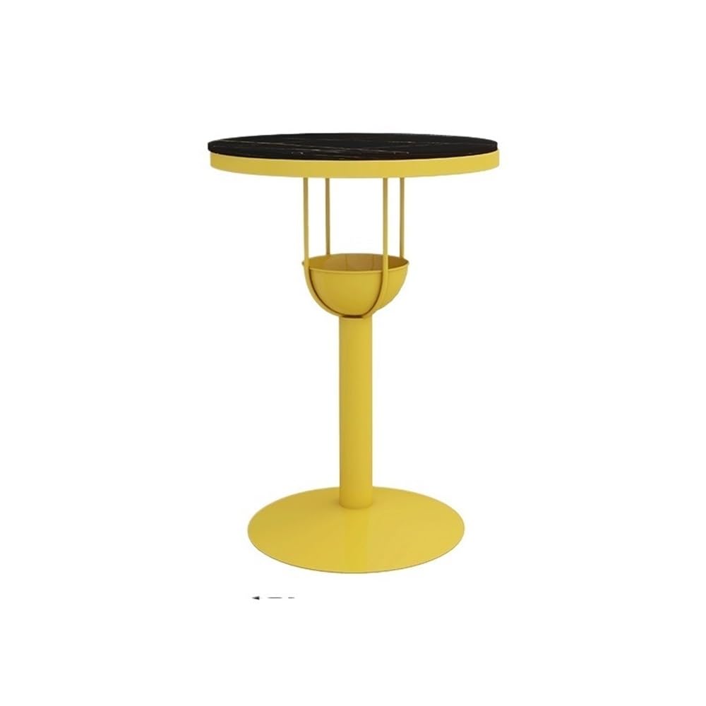 Table de Bar Table de Bar Ronde en Fer forgé Jaune, idéale for Un Salon thé ou café, for la Maison, Le Balcon Les Loisirs(Petit)