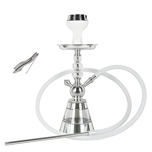 Chicha Star 2.0 narguilé Classique 3 Boules 35cm Complète, Foyer silicone, Tuyau silicone soft touch avec manche slim, Système de chauffe, Narguilé Shisha (Argent) Cover