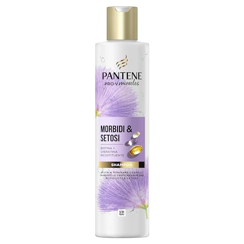 Pantene Morbidi & Setosi Shampoo con Biotina e Cheratina Ricostituente 250ml. Pro-V Miracles Shampoo Aiuta a Riparare i Capelli Secchi, Danneggiati, Trattati o Mesciati. Nutre i Capelli