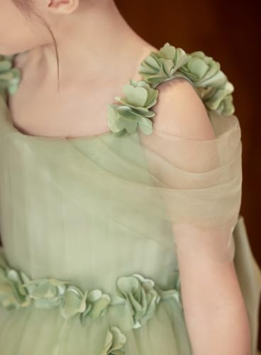 Tulle Flower Girl Dresses for Wedding Floral Appliques First Communion Dress Princess Pageant Ball Gown4