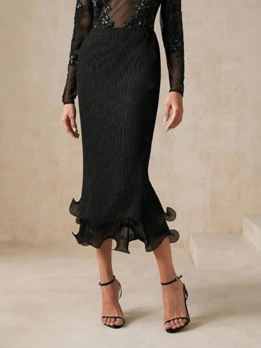 Women's Flowy Trendy Skirt Elegant Solid Color Skirt4