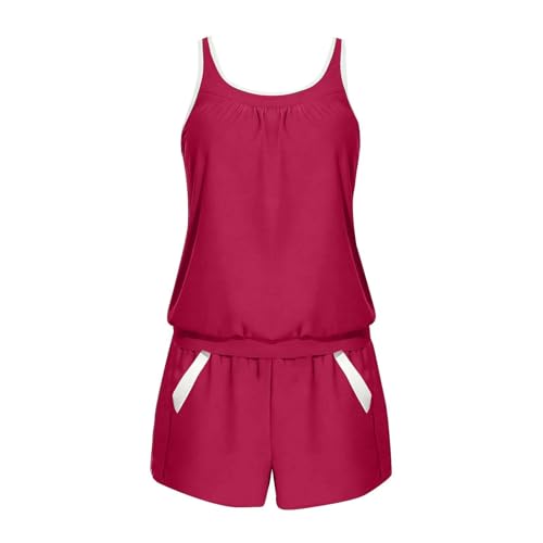 Tankini para mujer cómodo y ligero con pantalones con bolsillos transpirables para playa 5