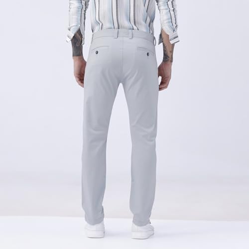 Image of BASICS Premium Cotton Stretch Formal Trousers for Men | Office Pants