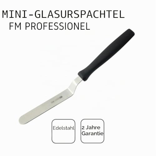 Foto von FMprofessional gewinkelt 22cm Konditorpalette, Polyethylene, schwarz 22.5x11.5x1.6 cm ,Schwarz / Silber