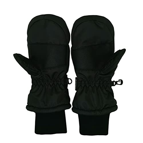 Ski Gloves Kids Mittens Winter Baby Snow Gloves Toddler Mittens Waterproof Toddler Mittens For Boys（Black 5-7Y） #TOP6