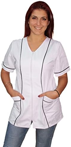 Camice Da Lavoro Donna Con Cerniera - Cotone Comodo | Per Estetiste E Parrucchiere - Foto 9