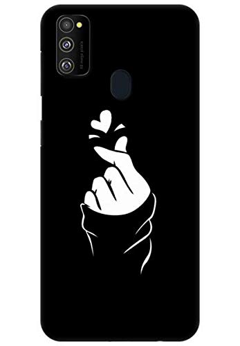 Coberta Printed Back Cover For Samsung Galaxy M21 Back Cover Case Black Korean Heart Design Amazon In Electronics