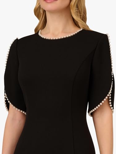 Adrianna Papell Women's Knit Crepe Pearl Midi Dress2