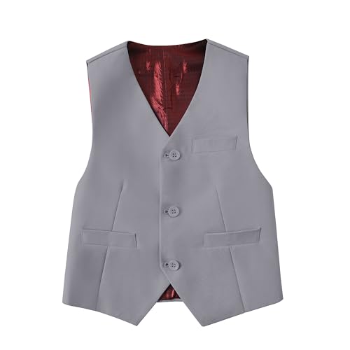 Image of Boys Formal Suit Vest Kids 3 Button Adjustable Back Strap Toddler Vests