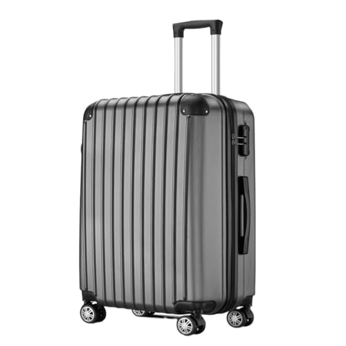 Suitcase Foreign Trade ABS Suitcase Three-piece Set With Corner Corners And Anti-fall Universal Wheels Trolley Case Luggage(Gray,20in)