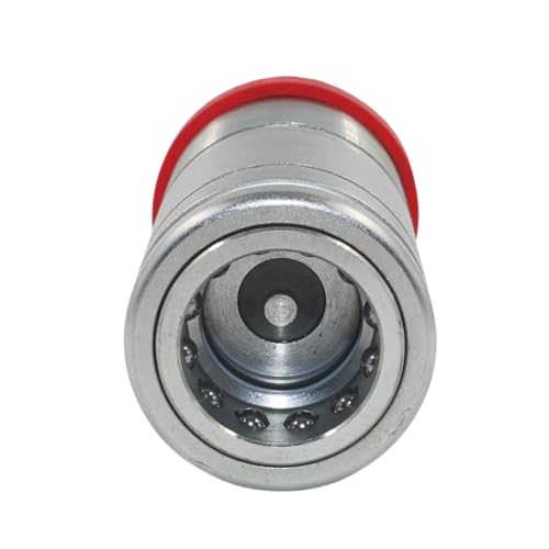 Image of 3CFPV Pull Push Type Breakaway Hydraulic Female Quick Coupler /Coupling, Hydraulic Quick Disconnect with Red Dust Cover Replacement for JD AL166181 AL200979 for JD 6410 6400 6420 7430