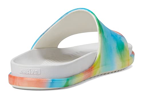 Native Shoes Spencer Lx Print Shell White/Shell White/Rainbow Tie-Dye Men's 7, Women's 9 Medium #TOP17
