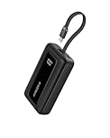 Anker Zolo Power Bank, 10,000mAh 30W High-Speed Portable Charger with Built-In USB-C Cable, Fast Charging Battery Pack for iPhone 17/17 Air/17 Pro/17 Pro Max/16/15 Series, Galaxy, iPad, and More