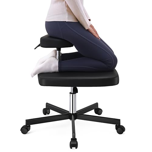 Catálogo para Comprar On-line Sillas ergonómicas de rodillas disponible en línea. 43 LHOOCX - Silla de meditación para TDAH, silla ergonómica con patas cruzadas con ruedas, silla de rodillas para oficina y hogar, sillas de ADHD para adultos (negro)