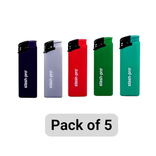 Image of Stash-pro Refillable Lighter (5-Pack, Sustainable & Child-Resistant Pocket Lighter Set (Osaka Soft Flame)