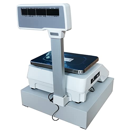 Báscula comercial digital con impresora térmica doble vista 30kg miniatura 6