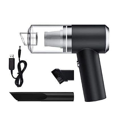 Rectiv 2 in 1 Car Vacuum Cleaner | USB Rechargeable Wireless Handheld Car Vacuum Cleaner | Built in LED Light, Wet and Dry Kitchen, Shelf Closet Bedroom