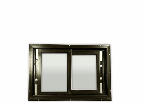 Elusive Wildlife Original Deer Blind Window, T2 Horizontal Slider for Deer Hunting Blinds, Metal Frame with Glass Windows That Protect from Cold and Rainy Weather (17in. x 11.5in. Clear)