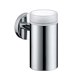 Hansgrohe 40518 E and S Accessories Toothbrush Holder with Frosted Glass Tumbler