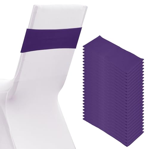 PATIKIL 25Pcs Spandex Chair Sashes Bows Stretch Chair Cover Dark Purple by PATIKIL - Used condition - US$14.72