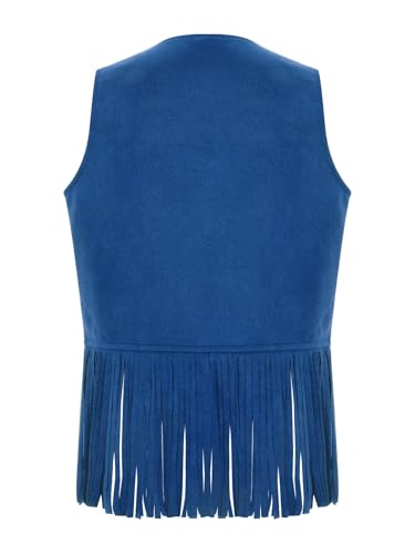 Choomomo Kids Western Vest Sleeveless Open Front Riveted Tasseled Waistcoat Cowboy Cowgirl Outerwear2