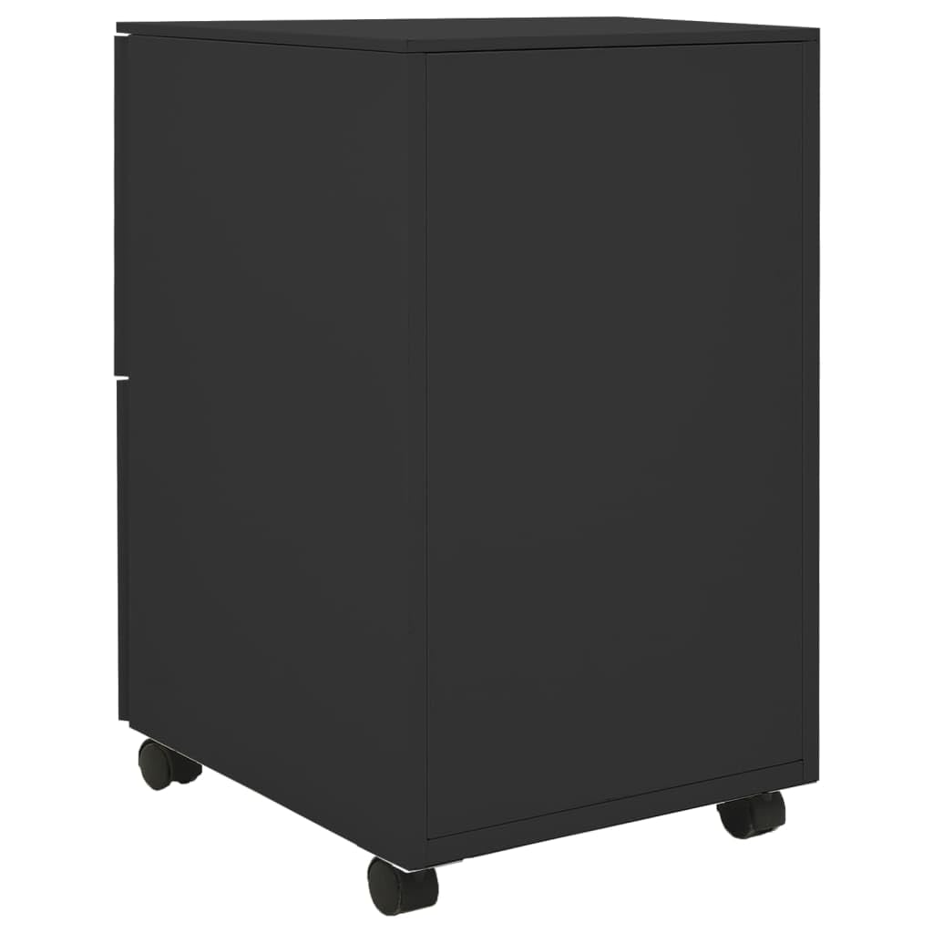 Armadietto con ruote, in acciaio antracite, 39 x 45 x 67 cm, armadio da ufficio con cassetti chiudibili, 5 ruote per raccoglitori documenti, per ufficio, casa, studio