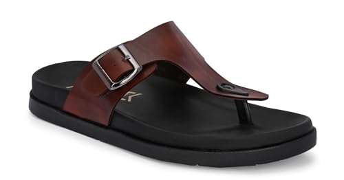 Image of AFROJACK Men's Sandals | Casual Sandal /Slippers For Men With PU Upper | Comfortable Sole Stylish & Durable Design | Slip-on Style | Light Weight, s4700