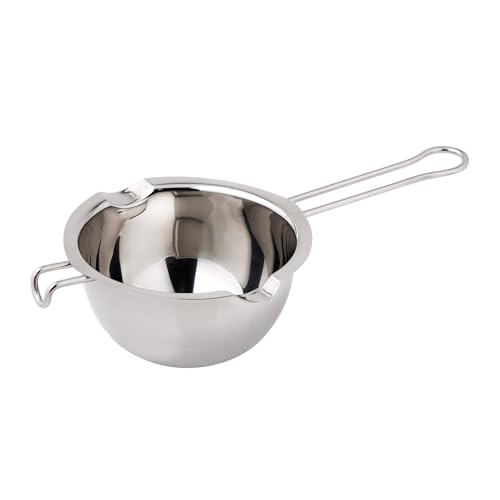 Dr. Oetker Pentolino Casseruola per cottura Bagnomaria, beccucci laterali per versare, lavabile in lavastoviglie, materiale in acciaio inox, capacità 450 ml, dimensioni 26 x 13 x 6.5 cm