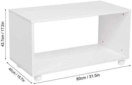Table basse en bois avec roulettes et rangement pour salon - 4