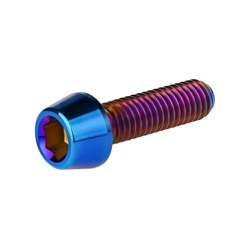 Image of Titanium Ti DIN912 M4 8 10 12 15 20mm Tapered Head Hex Bolts Bicycle Screws Pack of 6 (Burnt Blue, M4x15mm)